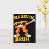 Carte Journée drôle six sept bruh 6 7 mème de maths enfa (Fleur jaune)