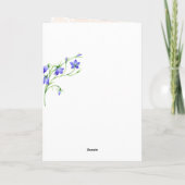 Carte Journée internationale de la femme, fleurs de bleu (Dos)