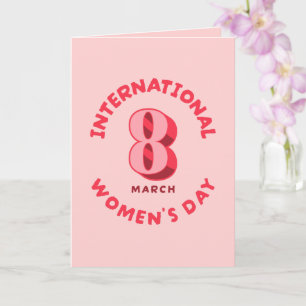 Carte Journée internationale de la femme rose 8 mars