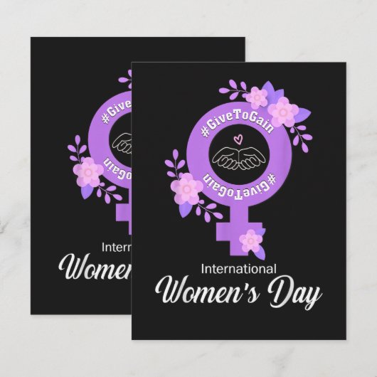 Carte Journée internationale des femmes 8 mars (Devant / Derrière)