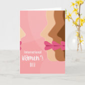 Carte journée internationale des femmes rose (Fleur jaune)