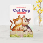 Carte Journée internationale du chat  (Fleur jaune)