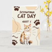 Carte Journée internationale du chat  (Fleur jaune)