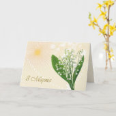 Carte Journée internationale russe des femmes, lis de la (Fleur jaune)
