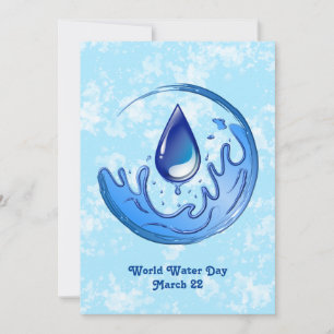 Carte Journée mondiale de l'eau Économisez de l'eau Écon