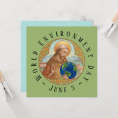 Carte Journée mondiale de l'environnement & Saint Franço (Devant/Arrière en situation)
