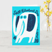 Carte Journée nationale de sauvegarde des éléphants 16 a (Fleur jaune)