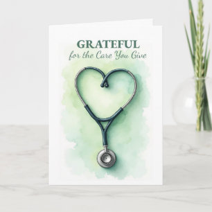 Carte Journée nationale des médecins Stéthoscope Cœur Me