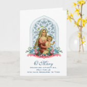 Carte Journée religieuse des mères Vierge Marie Catholiq (Fleur jaune)