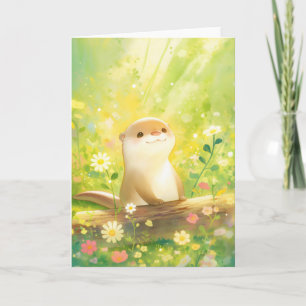 Carte Journée remplie de fleurs de loutre