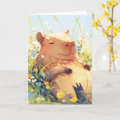 Carte Jours de Capybara Lazy (Fleur jaune)