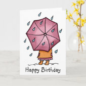 Carte Jours de pluie Anniversaire (Fleur jaune)