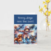 Carte Jours de pluie Dachshund (téléchargeable) (Fleur jaune)