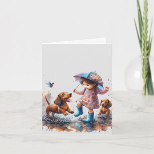 Carte Jours de pluie Dachshund (téléchargeable) 