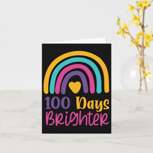 Carte Jours Enseignants Plus Brighter Filles 100 Jours D (Fleur jaune)