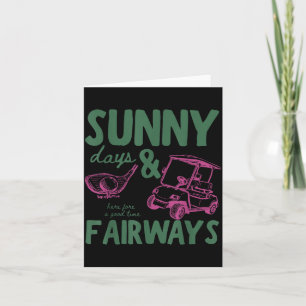 Carte Jours Ensoleillés et Fairways Amusants Vintage pou