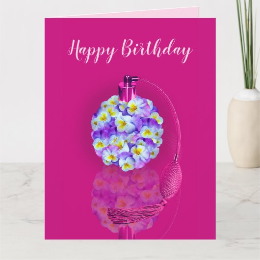 Carte Jovely Pansy Atomizer fête d'anniversaire (Devant)