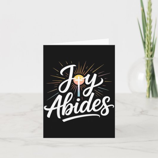 Carte Joy Abides Christian Cross Sunbeam Faith Insration (Devant)