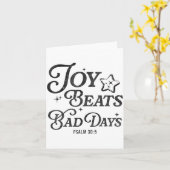 Carte Joy Beats Bad Days Psalm 30_5 Uplifting Christian (Fleur jaune)