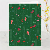 Carte Joy birds Noël vert (Fleur jaune)
