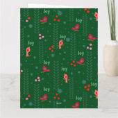 Carte Joy birds Noël vert (Dos)