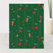 Carte Joy birds Noël vert (Devant)