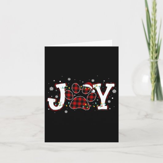 Carte Joy Buffalo Red Plaid Chien Empreinte de patte Chr (Devant)