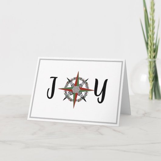 Carte Joy Christmas Compass Rose (Devant)