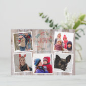 Carte JOY CHRISTMAS Photo Collage (Debout devant)