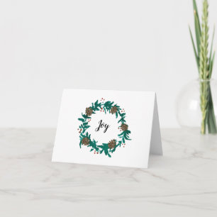 Carte Joy Christmas Wreath Painting