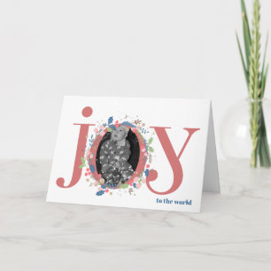 Carte JOY Floral Personnalisé Noël Photo de Noël Fantais