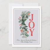 Carte Joy Green Cadre gris classique Peace Love Holiday (Devant)