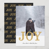Carte JOY (parties scintillant or) (Devant / Derrière)