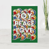 Carte Joy Peace Love - Custom Background & Message (Devant)