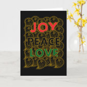 Carte Joy Peace Love - Custom Colors & Message (Fleur jaune)