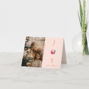 Carte Joy Peace Love   Photo de famille de Noël