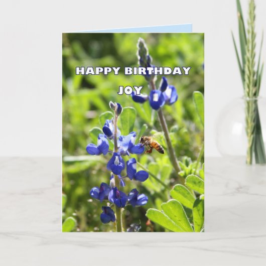 Carte Joy Texas Bluebonnet Joyeux anniversaire (Devant)