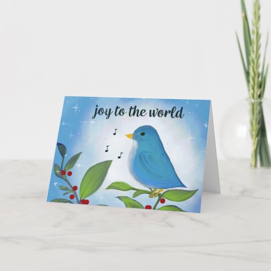 Carte Joy to the World Bluebird Holiday Card (Devant)