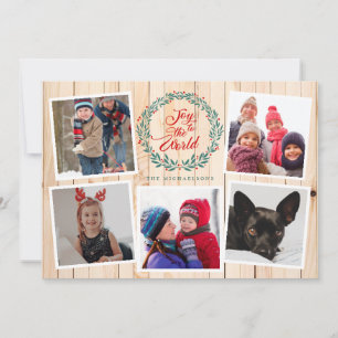 Carte JOY TO THE WORLD CHRISTMAS Photo Collage