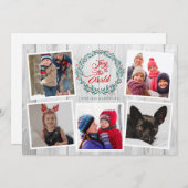 Carte JOY TO THE WORLD CHRISTMAS Photo Collage (Devant / Derrière)