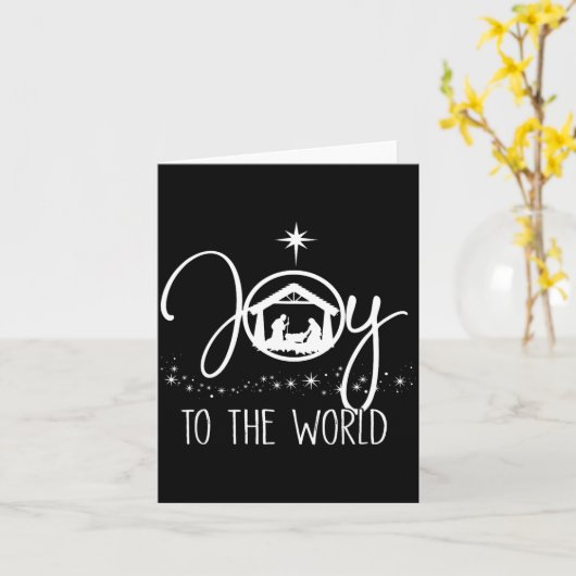 Carte Joy To The World Jesus Christian Nativity Scence C (Fleur jaune)