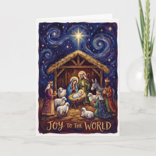 Carte Joy to the World Nativity Christmas Card (Devant)