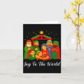 Carte Joy To The World Ugly Christmas Sweater Xmas Squad (Fleur jaune)