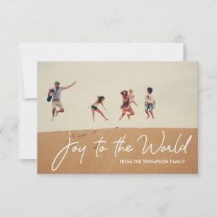 Carte Joy to World Typographie Script Family Photo
