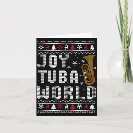 Carte Joy Tuba World Funny Music Lover Ugly Christmas Sw (Devant)