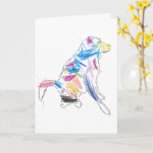 Carte Joyanniversaire Chien Arc-en-ciel ! (Fleur jaune)
