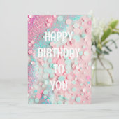Carte joyanniversaire Pastel Confetti Pailleté (Debout devant)