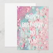 Carte joyanniversaire Pastel Confetti Pailleté (Devant / Derrière)