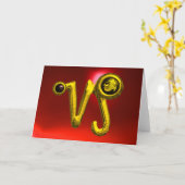 Carte Joyau d'anniversaire CAPRICORN Gold Zodiac, Ruby r (Fleur jaune)