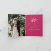 Carte Joyau rouge orchidée mariage merci (Intérieur)